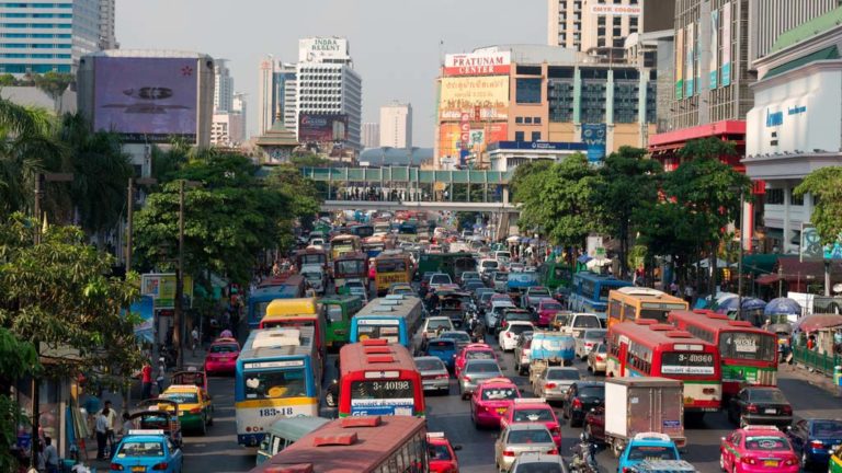 Trafikstockning i Bangkok.