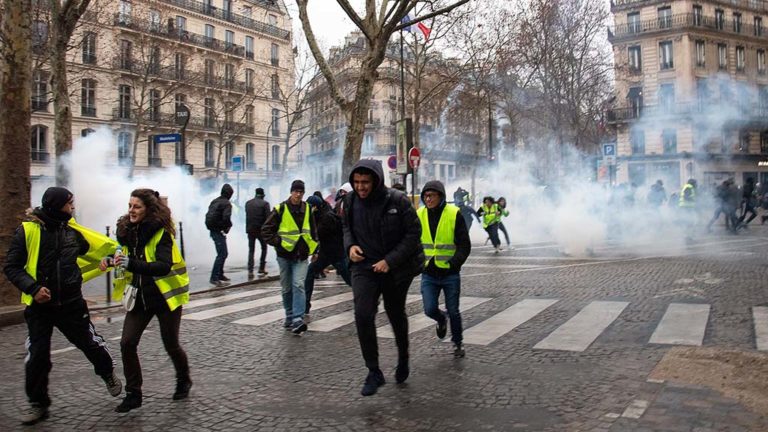 Franska demonstranter
